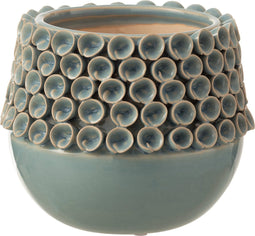 J-Line Bloempot Lake Keramiek Blauw Small - Ø 19.5 cm