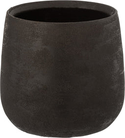 J-Line bloempot Oneffen - keramiek - zwart - large - Ø 23 cm