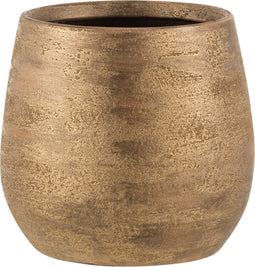J-Line bloempot Oneffen Ruw - keramiek - goud - large - Ø 24 cm