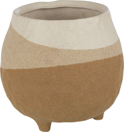 J-Line bloempot Op Voet - keramiek - beige/lichtbruin - large - Ø 18.5 cm