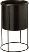 J-Line Bloempot Op Voet Metaal Zwart Medium - Ø 16 cm