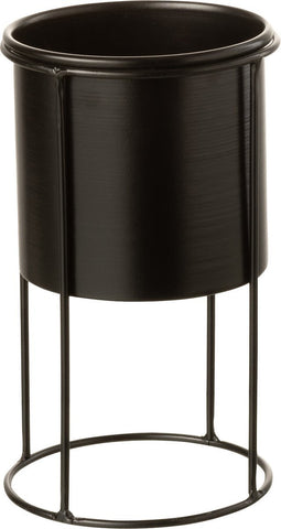 J-Line bloempot Op Voet - metaal - zwart - small - Ø 11 cm
