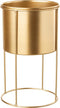 J-Line Bloempot op voet S D11x19cm - Metaal goud