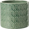 J-Line Bloempot Ovaal Patroon Keramiek Groen Medium - Ø 15.50 cm