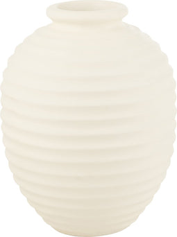 J-Line bloempot Ovaal Terracotta - keramiek - wit - large - 66 cm hoog