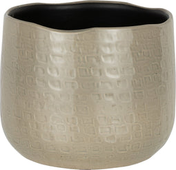 J-Line bloempot Patroon - keramiek - lichtgrijs - medium - Ø 22 cm