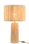 J-Line bloempot Paulownia - hout/kunststof - wit - small - Ø 15.00 cm