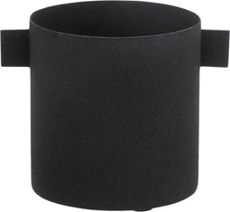 J-Line bloempot Rond - ijzer - zwart - small - 2 stuks - Ø 11 cm