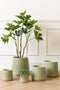 J-Line bloempot Rond - keramiek - groen - small - Ø 17.00 cm - 2 stuks