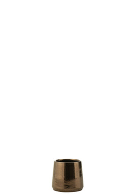 J-Line Bloempot Rond Terra Blinkend Goud Extra Small