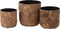 J-Line bloempot Ruw - metaal - bruin - 3 stuks - Ø 18 cm
