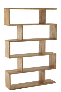 J-Line boekenkast Verticaal Latten Mango - bois - naturel