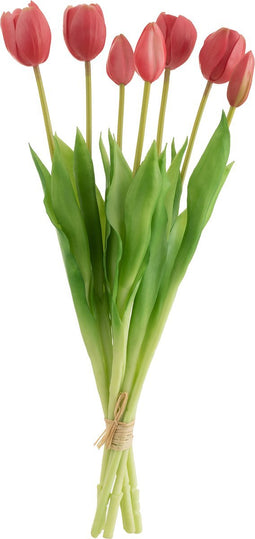 J-Line boeket Tulpen 7Stuks - kunststof - roze - large