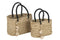 J-Line boom Palm Bladeren 3 Stammen - staal - goud - large