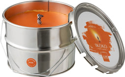 J-Line buitenkaars verfpot ikoko - metaal/was - oranje - small - 50U