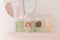J-Line Cake bord onder glas - taartplateau - keramiek - perzik - medium - woonaccessoires