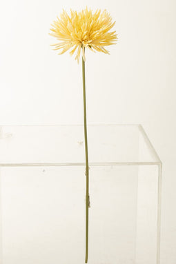 J-Line Chrysant Plastiek Licht Geel - 12 stuks