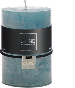 J-Line cilinderkaars - blauw - medium - 39U - 6 stuks