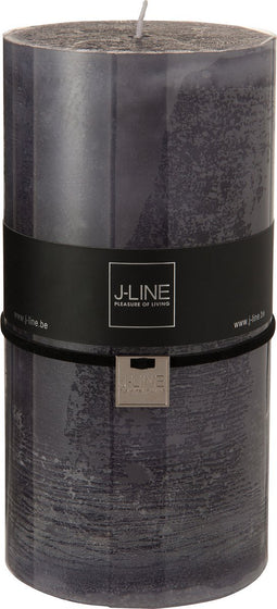 J-Line cilinderkaars Graniet - grijs - XXL - 150U - 6 stuks