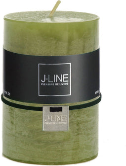 J-Line cilinderkaars Gras - groen - medium - 39U - 6 stuks