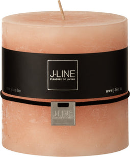 J-Line cilinderkaars - perzik - 75U - 6 stuks