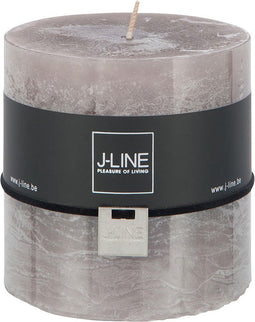 J-Line cilinderkaars Topo - grijs - 65U - 6 stuks