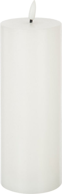 J-Line cilinderkaars - wit - large - LED lichtjes