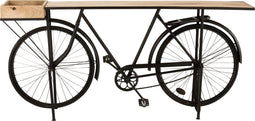 J-Line console Fiets - metaal/mango hout - zwart/naturel