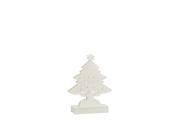 J-Line Deco Kerstboom Led Hout Wit Small