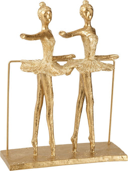 J-Line decoratie 2 Ballerina's - polyresin - goud