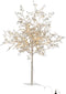 J-Line decoratie boom Blaadjes Glitter - metaal - zilver - medium - LED lichtjes