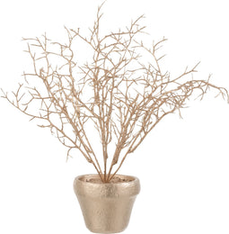 J-Line decoratie Boompje In Pot Glitter - kunststof - champagne