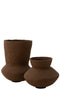 J-Line decoratie Boot - hout - azuur - large - 2 stuks