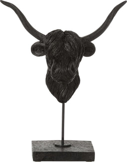 J-Line decoratie Buffel - polyresin - zwart
