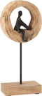 J-Line decoratie figuur Denk - hout/aluminium - zwart