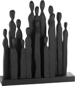 J-Line decoratie Figuur Groep Mango - hout - zwart