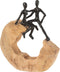 J-Line decoratie Figuur Koppel Zit - hout/aluminium - zwart/naturel