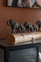 J-Line decoratie Figuur Olifanten Rij Mango - hout/aluminium - bronze