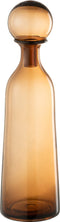 J-Line decoratie Fles + Stop Effen Hoog - glas - bruin - large