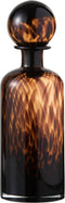 J-Line decoratie fles + stop Spikkel - glas - bruin/zwart - medium