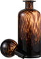 J-Line decoratie fles + stop Spikkel - glas - bruin/zwart - medium