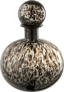 J-Line decoratie Fles + Stop Stip Rond - glas - zwart