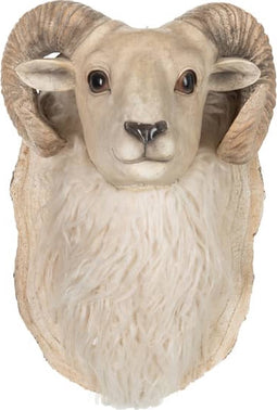 J-Line decoratie Geit Kop Hangend - polyresin - beige - small