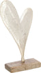 J-Line decoratie Hart Op Voet - aluminium/hout - goud - large