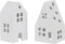 J-Line decoratie Huis - katoen - wit - 2 stuks