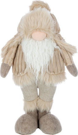 J-Line decoratie Kabouter - textiel - beige