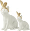 J-Line decoratie Kat Oor - polyresin - goud/wit - large