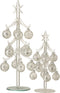 J-Line decoratie kerstboom Ballen Sterretjes - glas - zilver - medium - kerstversiering