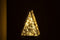 J-Line decoratie kerstboom Driehoek - glas - goud - medium - LED lichtjes
