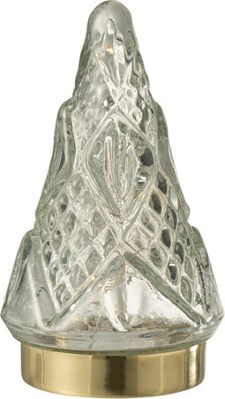 J-Line decoratie Kerstboom - glas - transparant - extra small - LED lichtjes